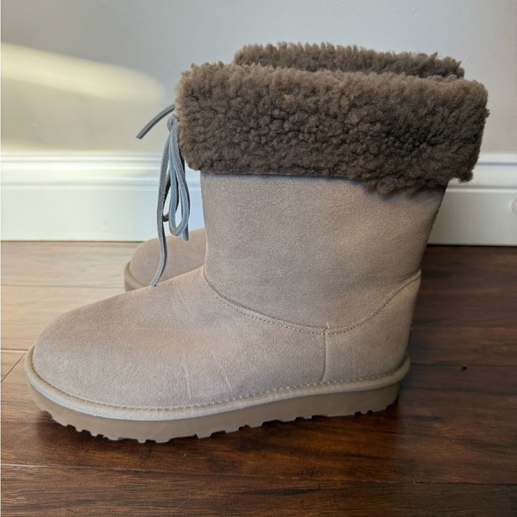 NWOT UGG Sarissa Dune Shearling Lined Short Suede Tan Boots-Size 7 - Picture 5 of 11
